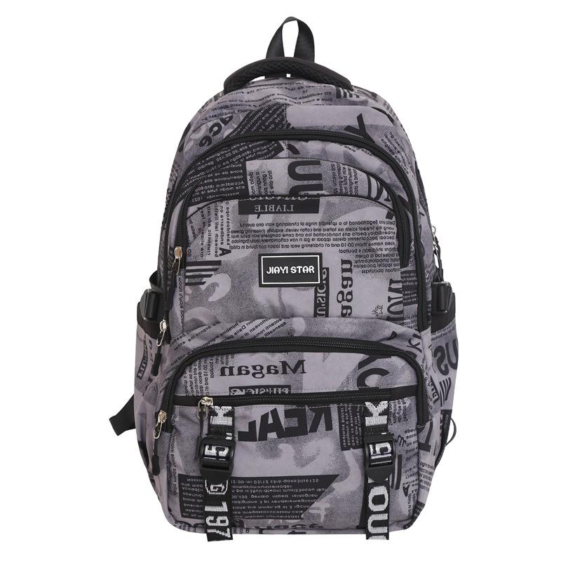 Trendy Brand Camouflage Backpack Men's Large Capacity Casual Junior High and School Student Schoolbag Female Harajuku Style Graffiti Couple Backpack