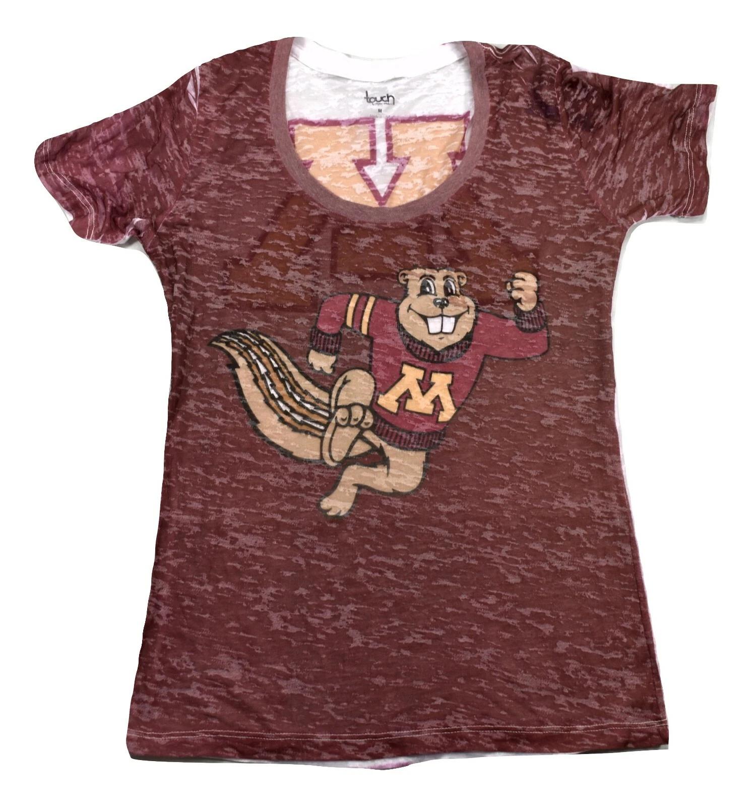 Touch By Alyssa Milano Womens Minnesota Golden Gophers Burnout Shirt New M, L S