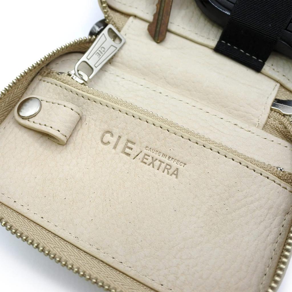 CIE FOLK KEYCASE - L BROWN Genuine Leather Nubuck with Hook and Eye Closure, Reflector, Round Zipper, Smart Key Case, Card Slots, Men's and Women's