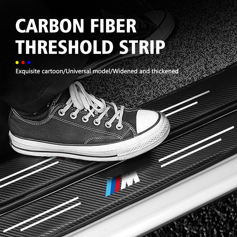 MKLJ3 Car Door Carbon Fiber Sill Anti-Scratch Guard Sticker For BMW Performance X1 X3 X5 E39 E46 E90 F20 E60 F30 M3 M5