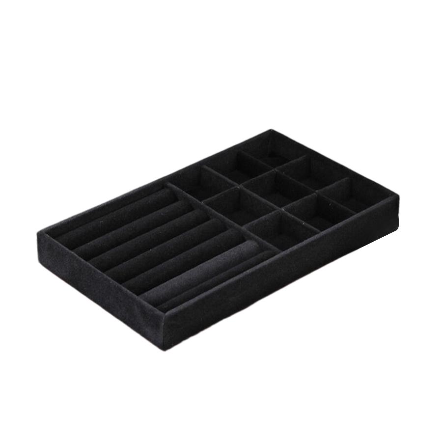 1Pc, Flocking Jewelry Box Jewelry Tray, Color: Black, Bag