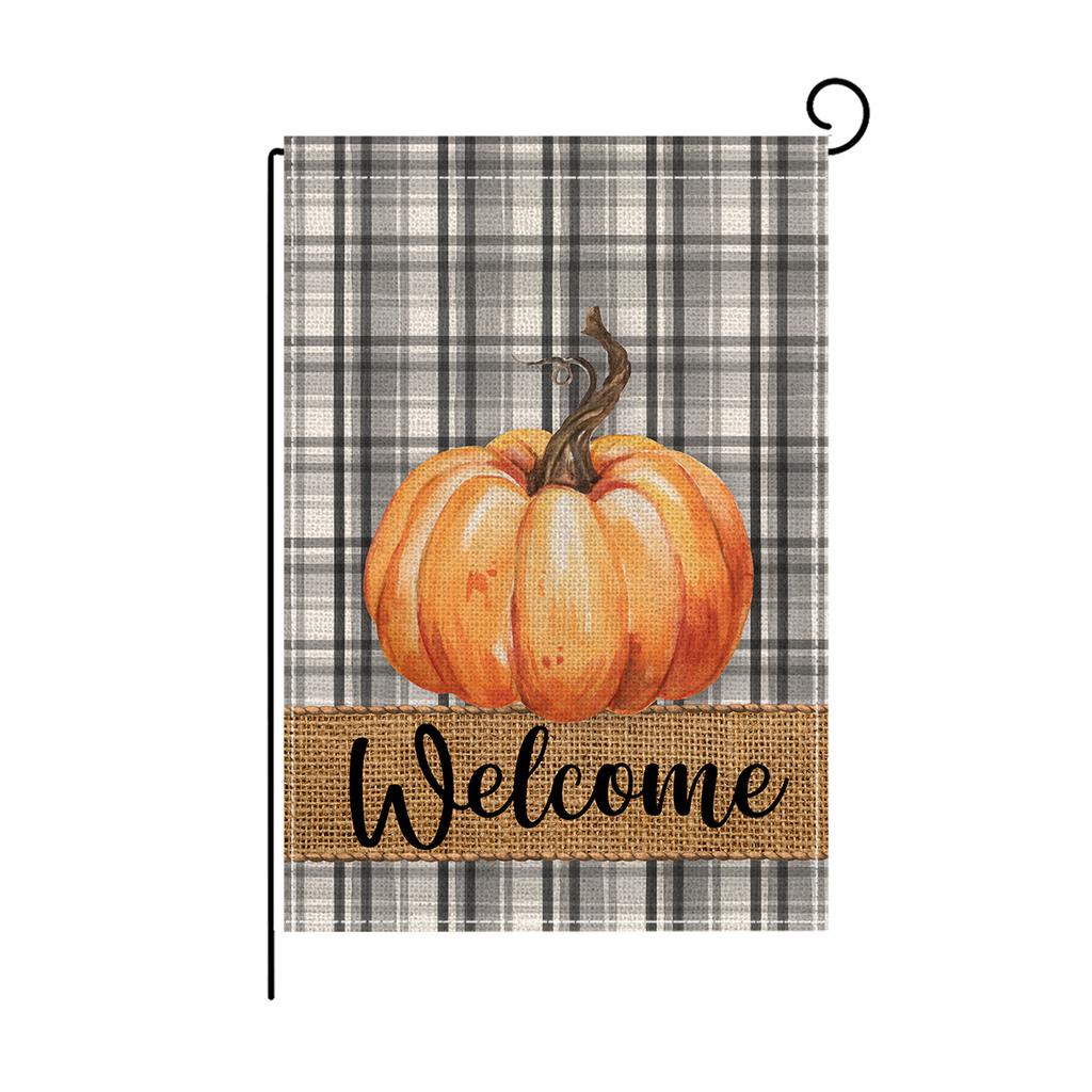 Flax Garden Flag Autumn Pumpkin Double-sided Printed Garden Decoration Small Flag Outdoor Display Flag
