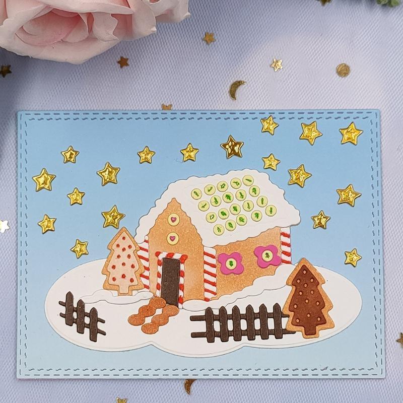 Starry Christmas House Metal Cutting Dies Stencil DIY Scrapbooking Album Paper Card Template Mold Embossing Craft X3UC