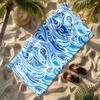 Flowing wave lines vortex patterns polyester microfiber beach towel is highly absorbent, suitable for swimming and beach outings