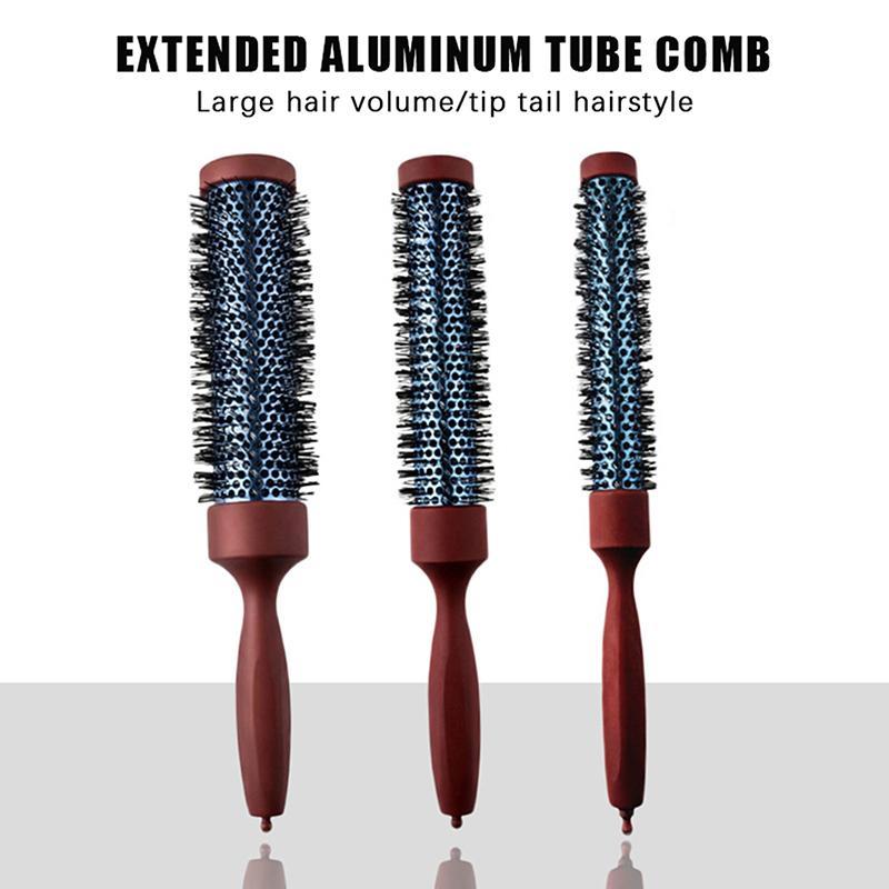 /Kuz/Long Handle Heat Resistant Ceramic Round Hair Brush For Blow Dry Curling Straight Hair Salon Styling Tool