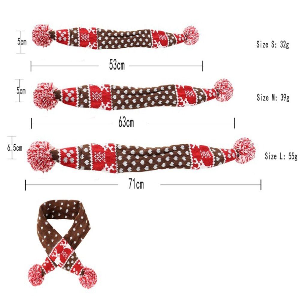 Cute Christmas Pet Collar Hand-knitted Adjustable Cat Necklace Cartoon Delicate Pet Accessories Dog