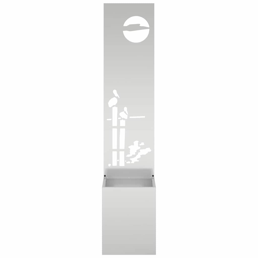 Garden Privacy Screen Canvas Silver 32 X 150 Cm Galvanized Steel