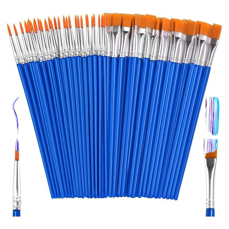 C-Convenient-50Pcs Paint Brushes Bulk Small,Paint Brushes For Kids Fine Paint Brushes Set Detail Paint Brushes For Model Canvas