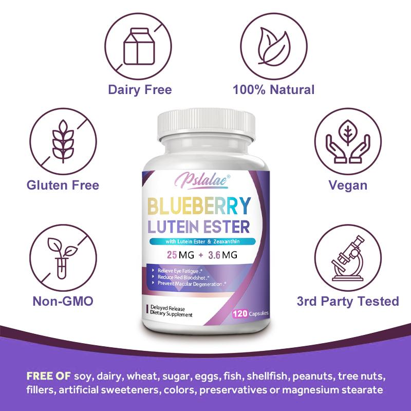 Pslalae 25mg Blueberry Extract and 3.6mg Lutein Esters with Zeaxanthin - Eye Health