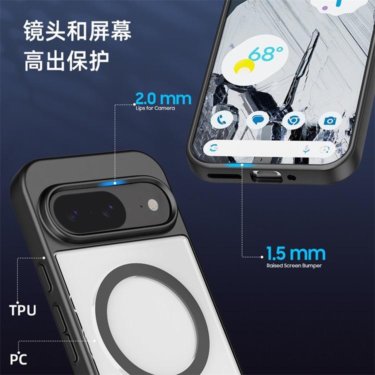 Applicable To Google Google Pixel11 2-in-1 Magnetic Mobile Phone Case pixel1Pro Matte Transparent Protective Case