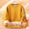 2024-6 autumn and winter new men's solid color round neck lamb wool thermal casual sweater men's coat