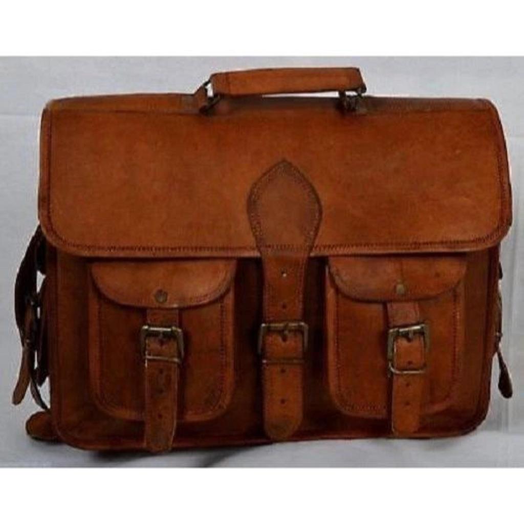 Men's Genuine Vintage Laptop Messenger Handmade Briefcase Bag