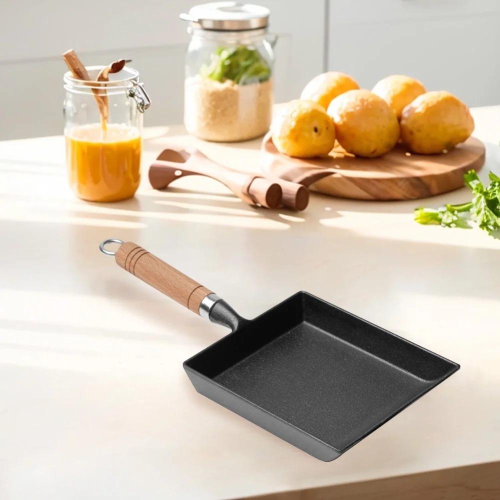 

Uncoated Cast Iron Egg Pan NonStick Breakfast Maker New Small Egg Frying Pan Cooking Tools