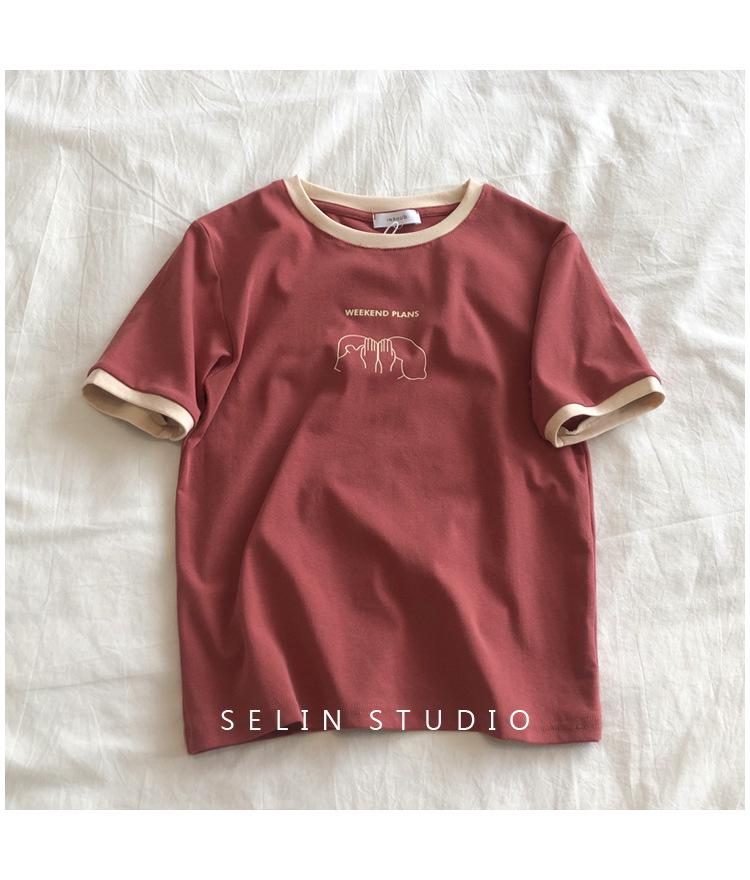 

Женская футболка с коротким рукавом свободного кроя в корейском стиле 2024 - Модный летний топ M