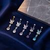 Zinc Zinc Alloy Drop Navel Piercing Ring Zircon Crystals Dangled Navel Ring  Women