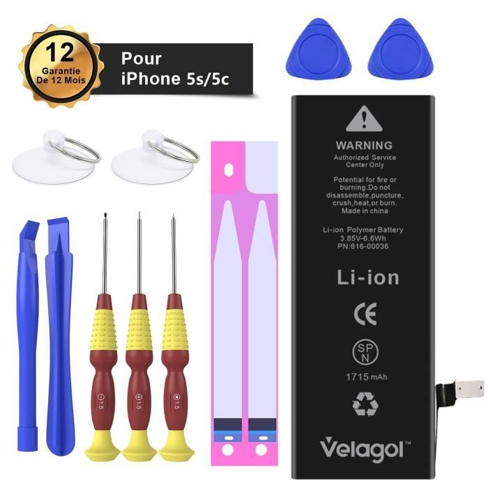 Batterie Interne Pour iPhone 5s/5c 1560mAh Batterie en Lithium-Ion Rechargeable de Remplacement Pour iPhone 5s / 5c avec d'outils