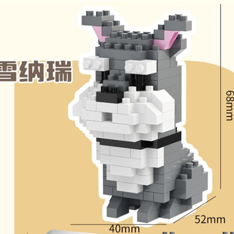 NEW DIY Cute Dog Shiba Inu Fado Husky Teddy Schnauzer Golden Retriever Pets Building Blocks Kit Bricks Model Kids Toy