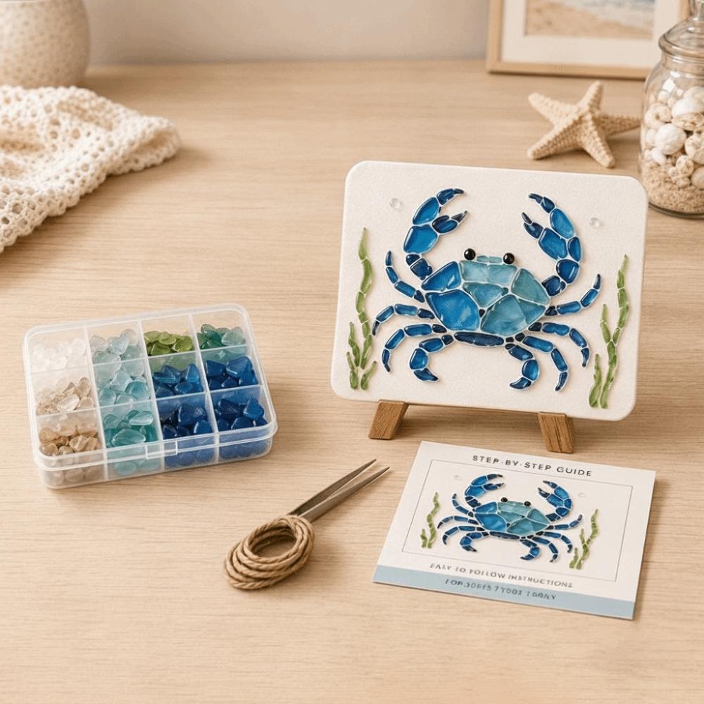 Materiale per Artigianato Mosaico Kit Mosaico Piastrelle di Vetro Animali Marini Arte Kit Decorazione Casa Per Decorazione Casa