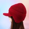 Warm Ear Protector Cap Windproof Knitted Peaked Hat Cover Head Baseball Knitted Cap  Protective Ear