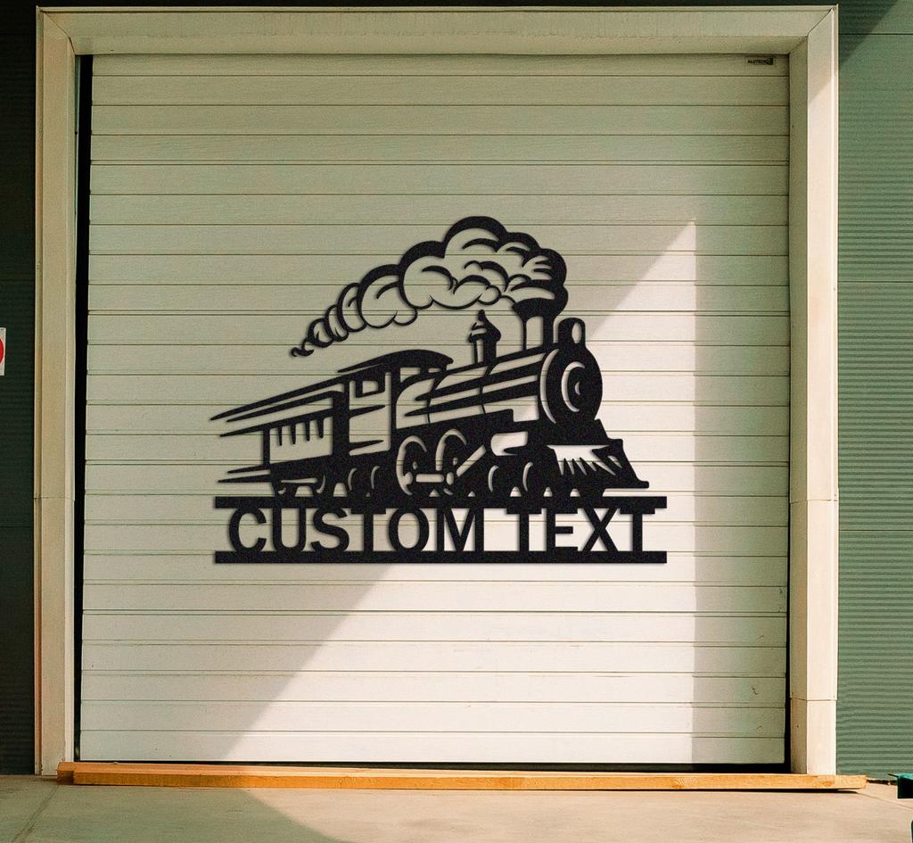 Personalisierter Zugschild, Metallschild Zug, Zugzimmer Dekor, Individuelles Zugnamensschild, Lokführer Geschenk, Eisenbahnschild, Bahnübergangsschild