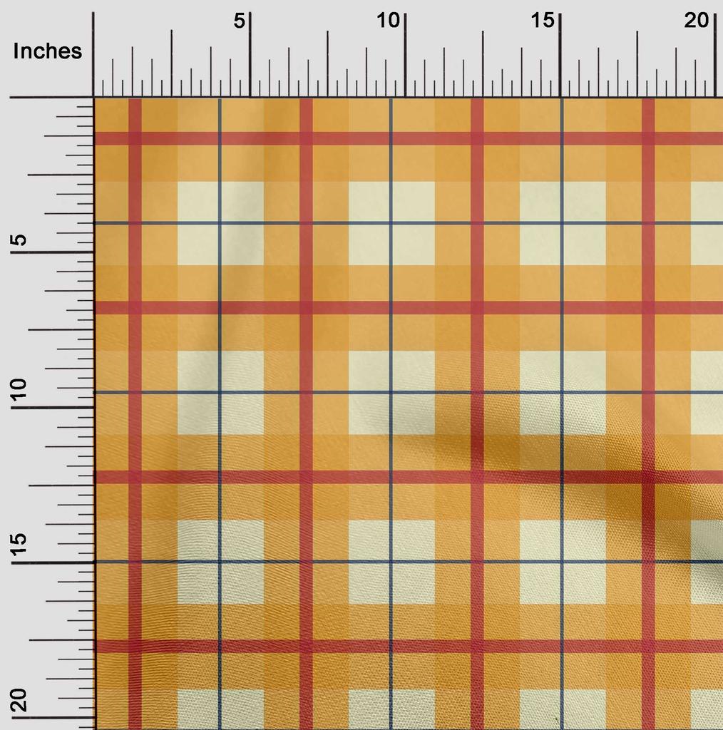 oneOone Cotton Flex Black Fabric Madras Check Dress Material Fabric Print Fabric By The Yard 40 Inch