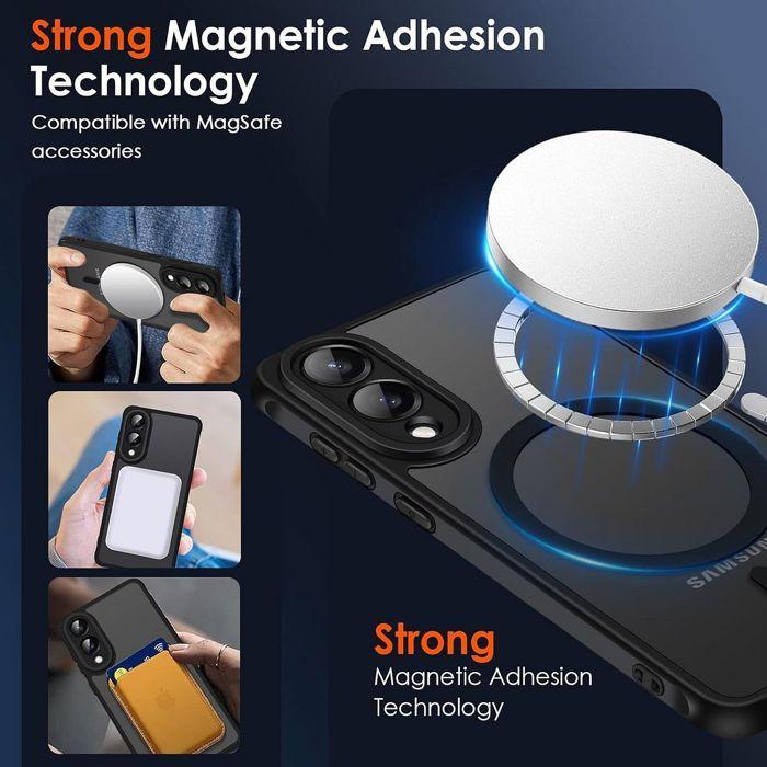 Coque de protection - BOOLING - pour Samsung Galaxy S25 Edge - Noir - Antichoc - Avec cercle magnétique - 2 Verres Trempés