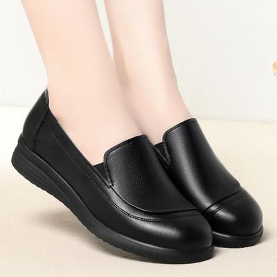 Mode Damenschuhe aus weichem Leder mit flachem Boden, lässige Mama-Schuhe, flache Halbschuhe, bequem, atmungsaktiv, Damen-Sneaker für Büro-Mama