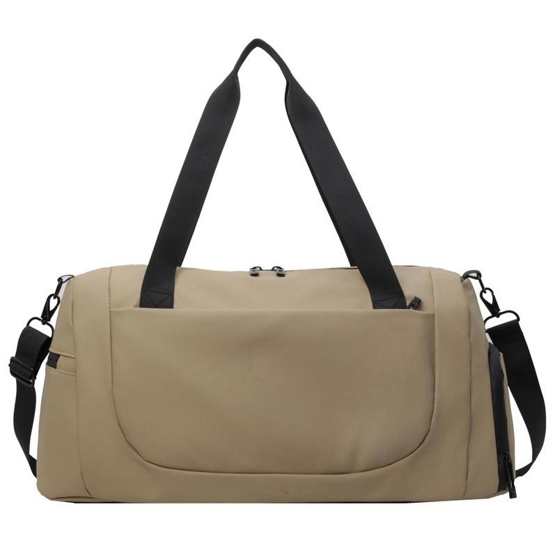 

Мужская и женская одинаковая большая дорожная сумка, простая для деловой поездки, с отделением для обуви, для влажных и сухих вещей, спортивная, может использоваться для надевания на ручку, фитнес-сумка хаки