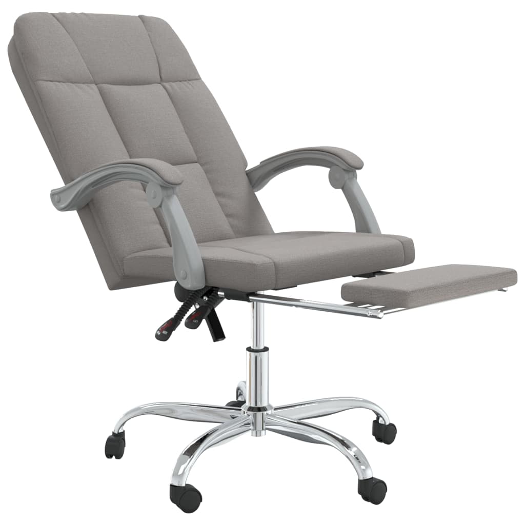 Office Chair with Reclining Function Taupe Fabric