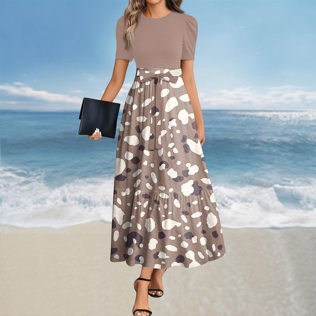 Women's Summer Dress Loose Beach Vacation Casual Deep V Neck Vest Dress Elegant Shirt Dress