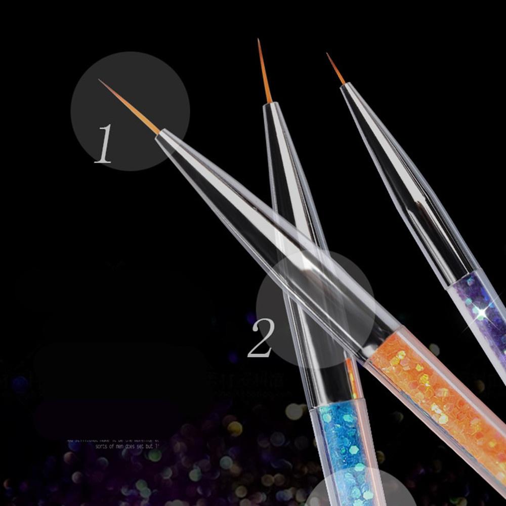 3pcs/Set Nail Art Tips Striping Drawing Painting Liner Pen Manicure Tool