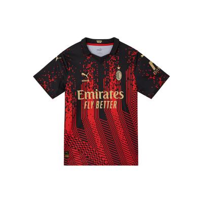 Puma Acm X Koche Jersey Replica Letter Print V-Neck American Vintage Short Sleeve T-Shirt Unisex Tops Flame-Red 773363-01