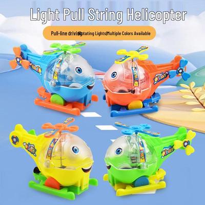 Kinder Cartoon Zieh-Schnur Flugzeug & Hubschrauber Spielzeug für Kindergärten und Preise