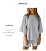 2025 Summer Women's 2-Piece Set: Seven-Sleeve Top & Elastic Waist Shorts