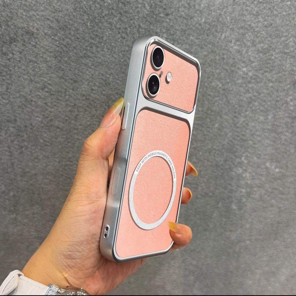 Upgraded Big Lens Protection Case for iPhone 17 Luxury Leather Casing with Magnetic Ring
