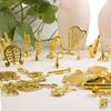 5-20 STÜCKE Zufällig Gemischter Stil Plastik Mini Gold Musikinstrument Miniaturen Ornament Festival Party Weihnachten DIY Dekorationen ZYF
