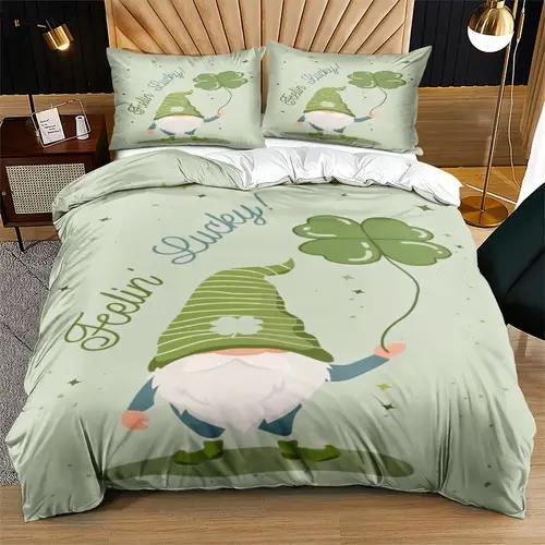 Comforter Four Leaf Clover Four Leaf Clover Background Theme Suitable For Children Kids And Adults Soft And Warm