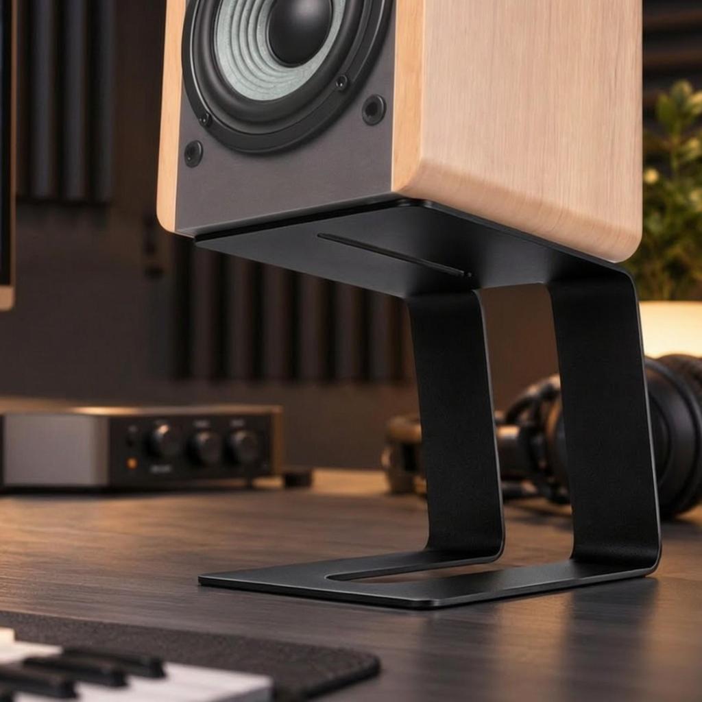 2 Pieces Angled Desktop Speaker Stand Sturdy CShaped NonSlip for Home Studios, Gaming