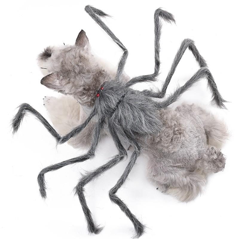 Halloween Pet Costume Spider Transformation Outfit Dogs Cats Universal Size S M L Gray Brown Black Purple