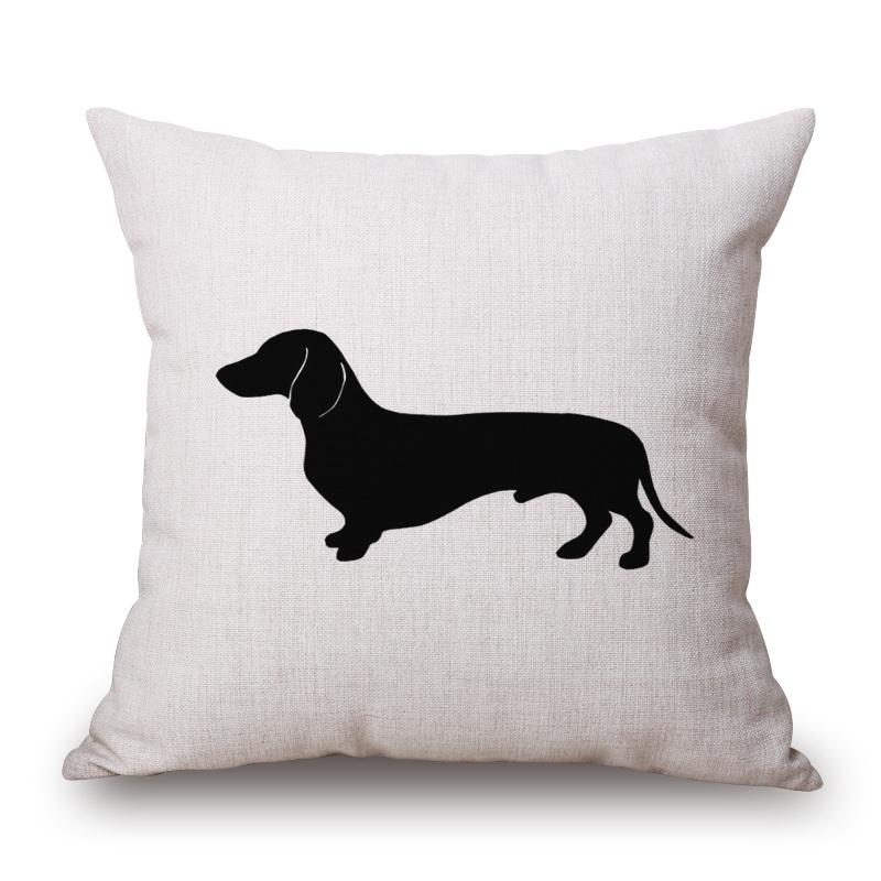 Hand Painting Dachshund Posters Cushion Covers Rose Flower Sausage Dog Keep Calm And Hug Pillowcase Decorative Pillows For Sofa