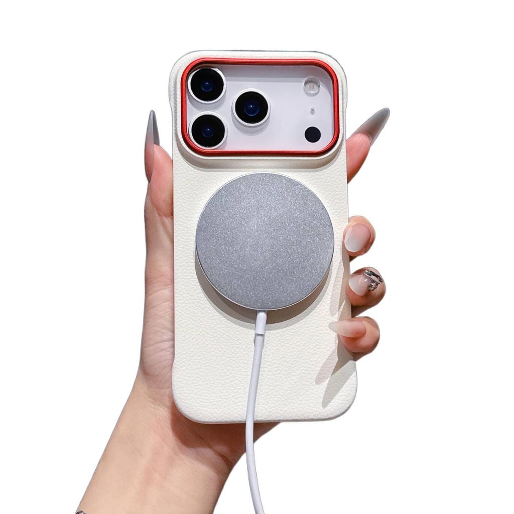 Frameless Leather Drop-proof MagSafe Case for iPhone 17/17 Pro Max - Nude Feel