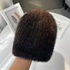 Autumn and Winter Warm Women's Double-sided Mink Hair Woven Fur Hat Retro Versatile Fashion Elastic Melon Rind Small Round Hat