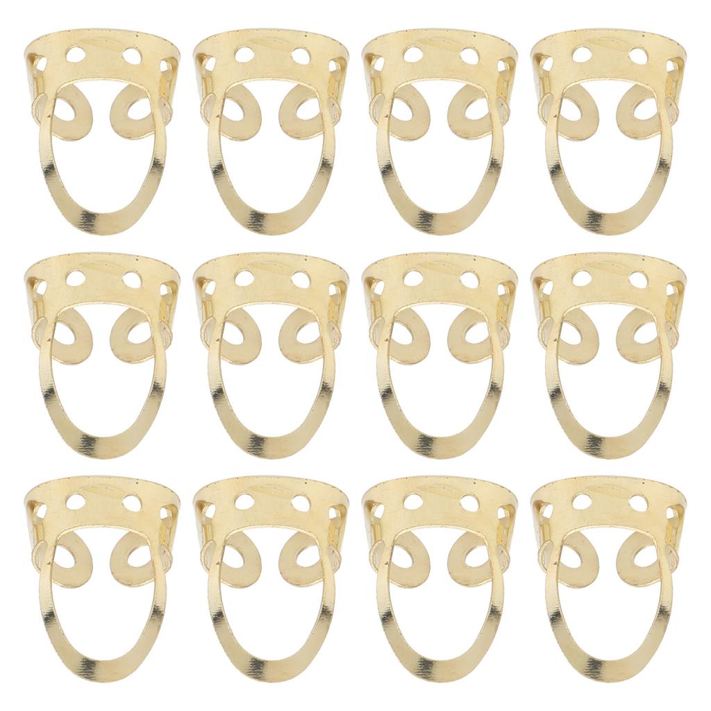 12Pcs Finger Picks Adjustable Stainless Steel Banjo Ukulele Guitar Plucked Strings ToolGold