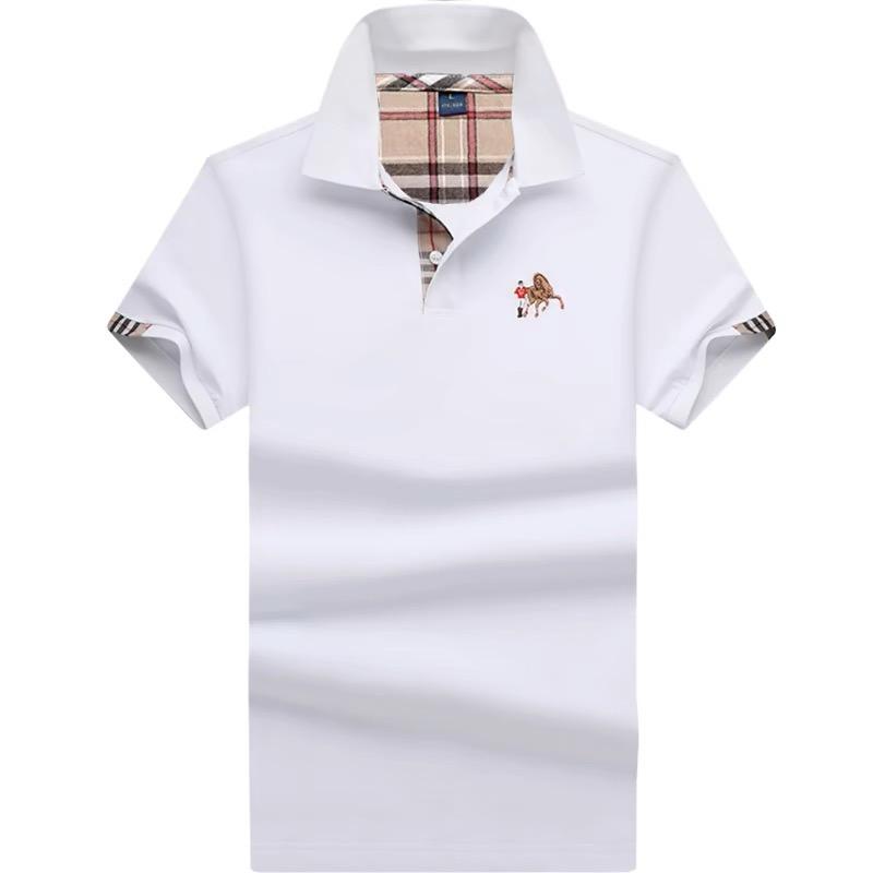 TrendHub New Mens Short Sleeve Polo Shirt Mens Embroidered Top Clothes Men's Business Casual Polo Shirt