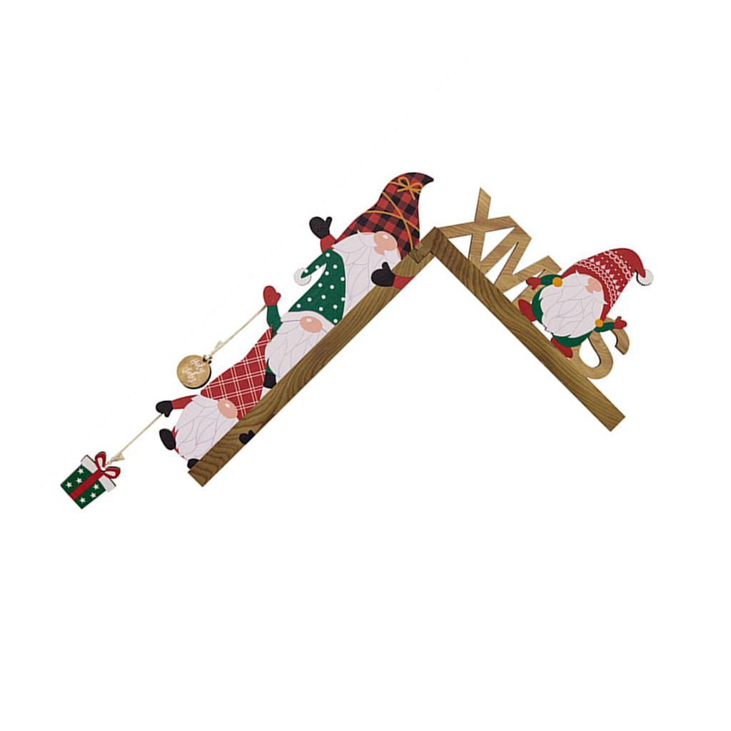 Charm Weihnachts-Türrahmen-Dekoration Holz Weihnachts-Türdekoration für Haustüren Fenster Wandbehang Schilder Ornamente