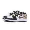 Jordan Air Jordan 1 Puppy Fragment Slip Resistant Abrasion Resistant Low top Vintage Basketball Shoes Men's Black Brown 553558-131(Team85-)