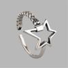 New Simple Personality Irregular Five-pointed Star 925 Sterling Silver Jewelry Hollow Star Lock Chain Opening Rings TYB483