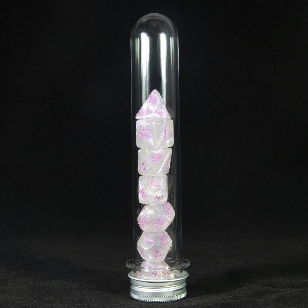 RPG Dice Set 7pcs DND Game Polyhedral D&D Dice with Tube for Role Playing Game Board Game Math Teaching