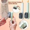 Multi-Function Shoe Brush with Built-In Liquid Dispenser - Soft Bristle, Long Handle, Press-Type Cleaning Tool for Effortless Home Shoe Care