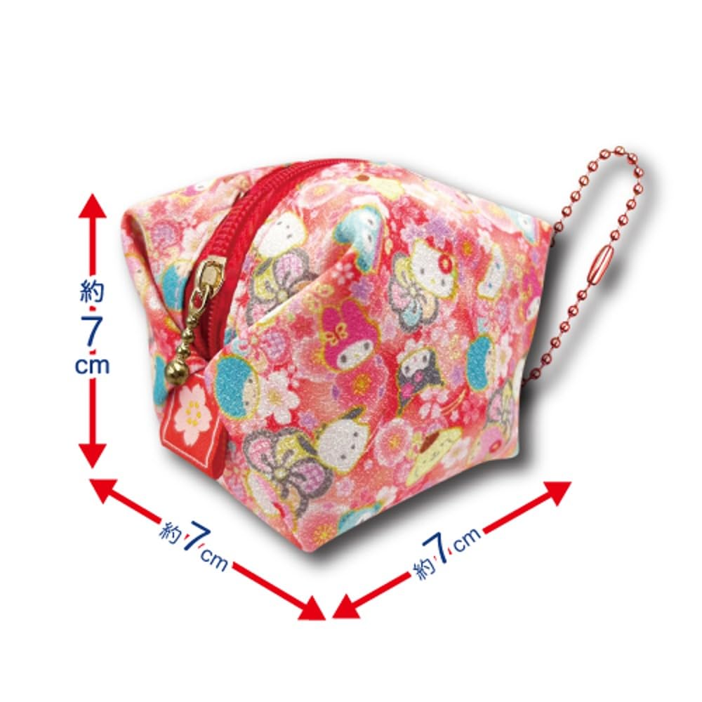 Hatayama Shoji Mini Balloon Colorful Japanese Hello H7 X W7 X 33202455 Pouch, Pattern, Kitty, D7cm,